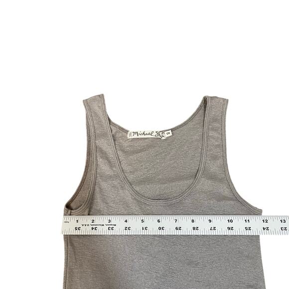 Michael Stars Shine Basic Fitted Tank Top Metallic Gray One Size - Picture 5 of 6